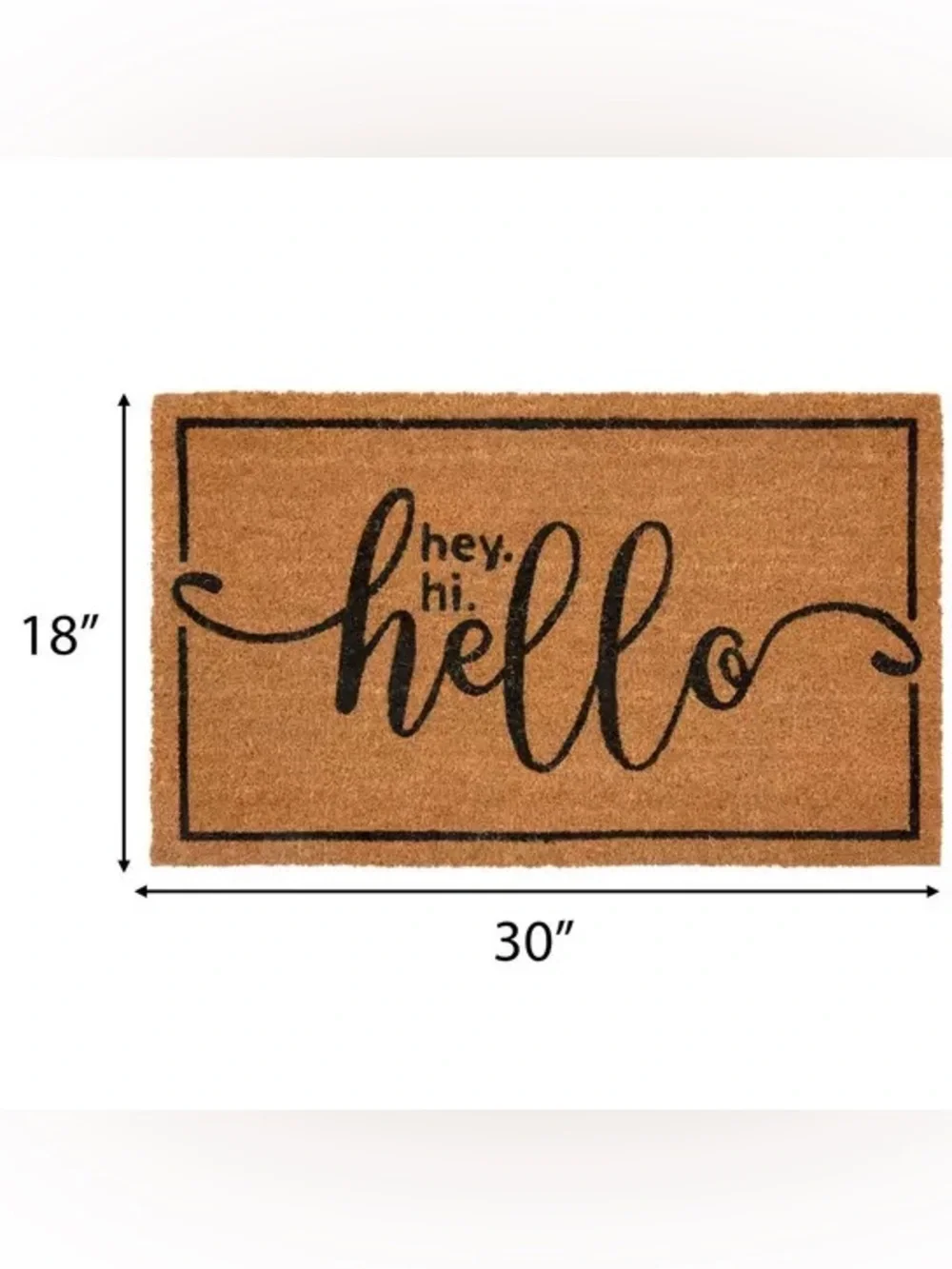 Hey Hi Hello Coir Doormat